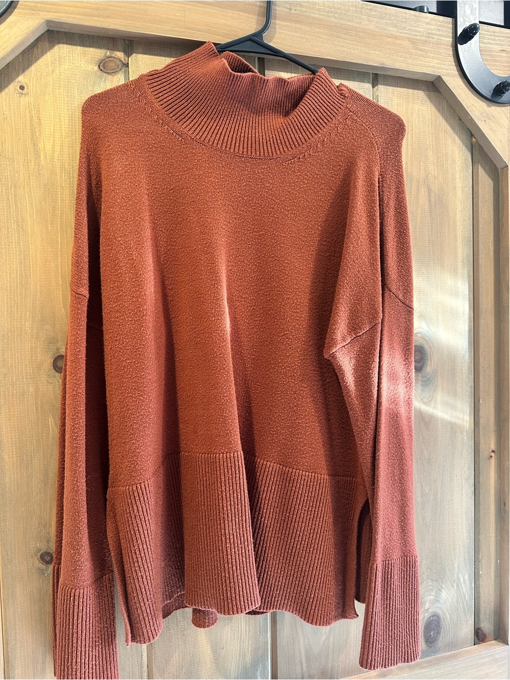 Cyrus Rust Mock Neck Sweater